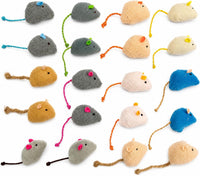 20-Pack Catnip Mouse Toys, Assorted Colors