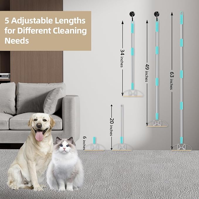 63“Ultra Long Carpet Rake by LINTPLUS-Heavy Duty Carpet Scraper & Pet Hair Remover for Deep Cleaning, Efficient Dog Hair Remover for Carpets,Rugs,Furniture-Durable Carpet Rake for Home Use