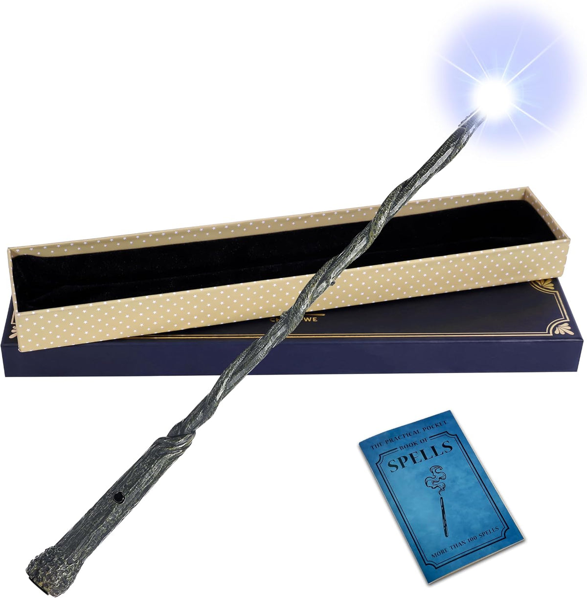 ChampWe Light Up Magic Wizard Wand Rechargeable Illuminating Toy - Stump