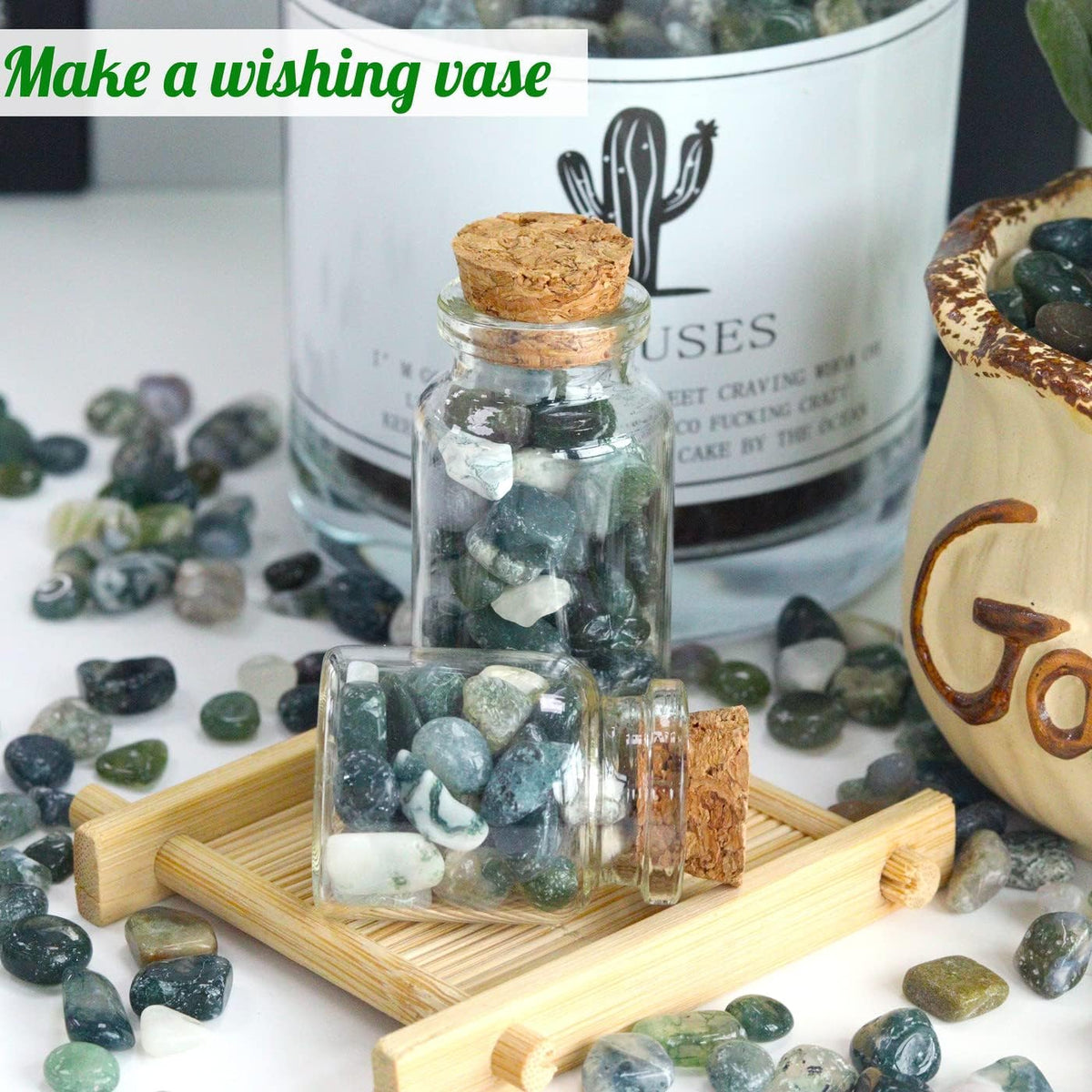 Fluorite Aquarium Gravel Rocks Natural Tumbled Healing Crystal Chips - Z-aquatic Agate / 0.44 Pound - image 3