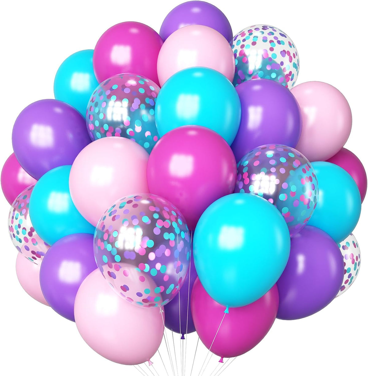 Pastel Balloons Whimsical Christmas Rainbow Colorful Birthday Balloon – Fun for Kids & Family - Hot Pink Teal Purple