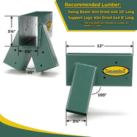 Eastern Jungle Gym Easy 1-2-3 A-Frame 2 Brackets for Swing Set - 2 A-Frame Swing Set Brackets - image 2