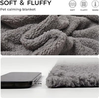 Luciphia 1 Pack 3 Calming Dog Blanket Fluffy Premium Fleece Pet Blankets Soft Sherpa Throw for Dogs Puppy Cat Grey/Beige/HazeBlue Small (23" x16")