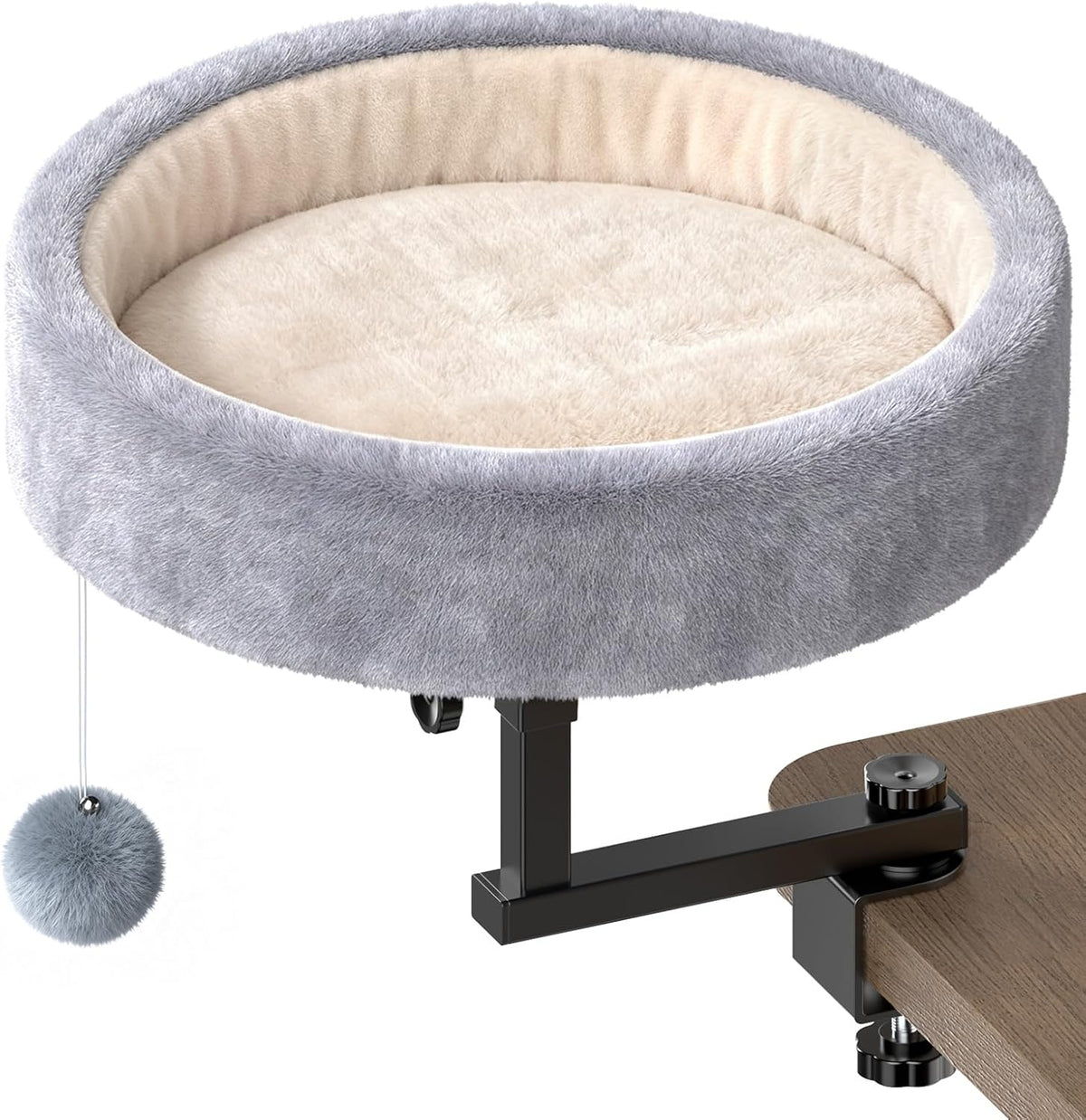 Round metal cat desk bed with 360 degree rotation and adjustable height