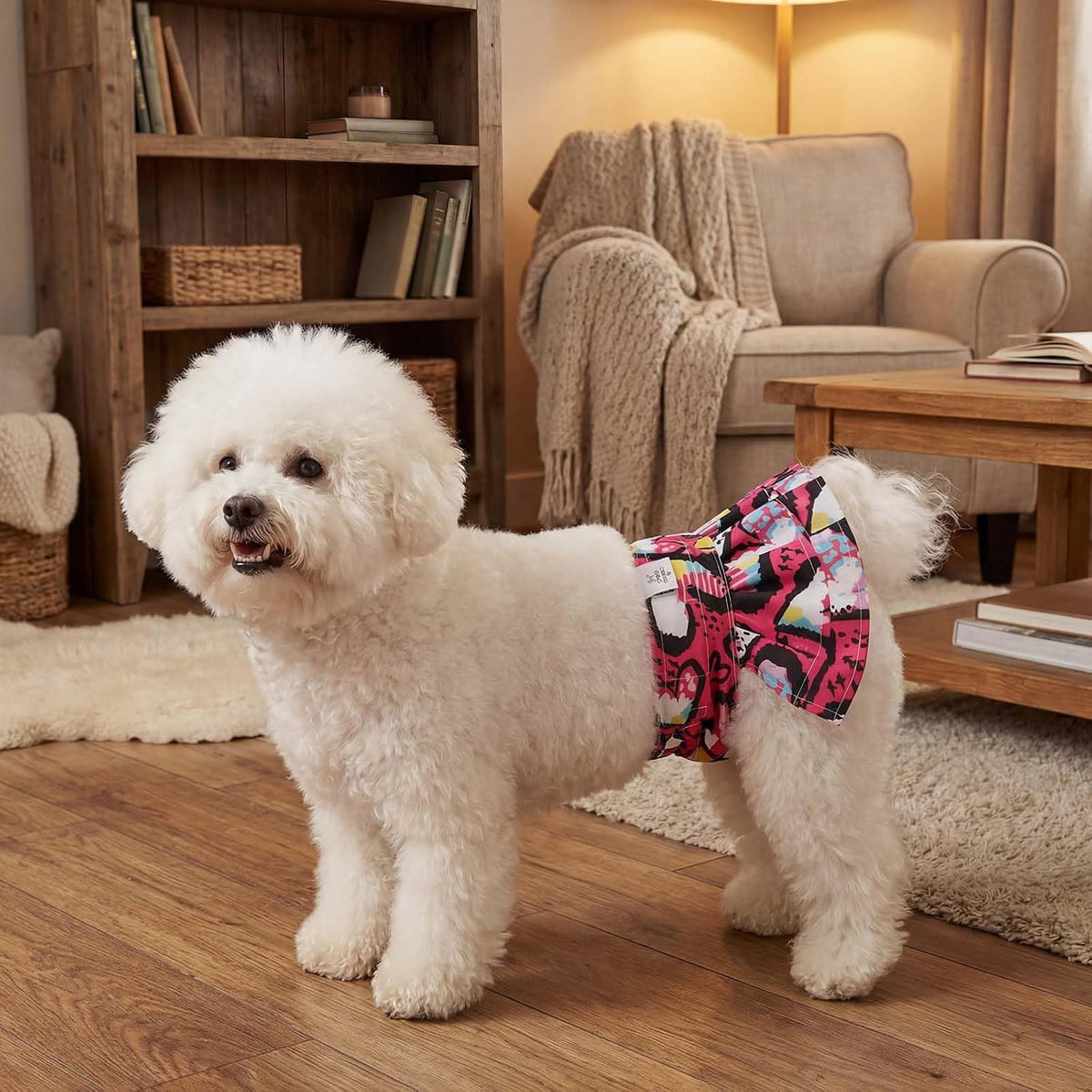 CuteBone Female Dog Diapers with Skirts 3 Pack Reusable Puppy Dresses - All hearts skirts 3pcs / M - image 4