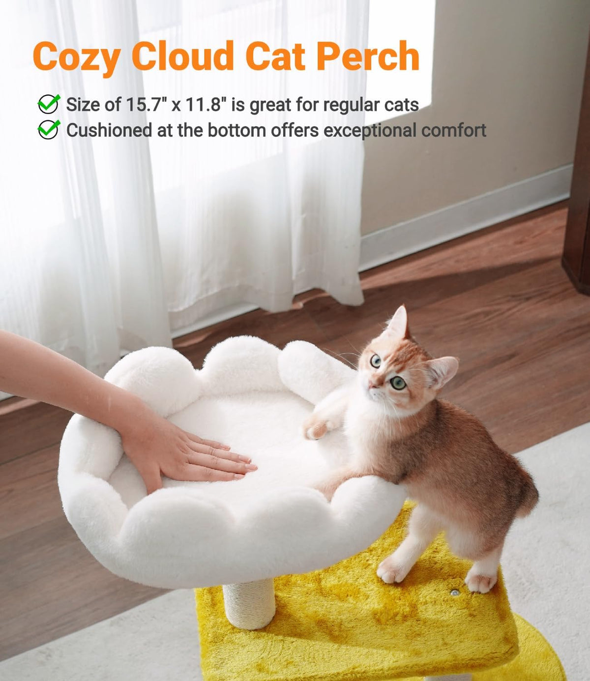 Cat Tree, Cloud Cat Tower with Soft Bed - 33" with Condo - image 4