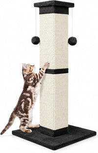 SOCATER Cat Scratching Post 33 Inch, Beige – Essentials for Cats - Black