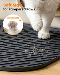 Cat Litter Mat, 47"x37" Extra Large Litter Box Mat, Silicone Mat - Dark Grey - image 4