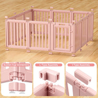 Dog Playpen Indoor, Puppy Playpen, White 23.6" H, 10 Panels - pink / 12 / 23.6 inch Height - image 4