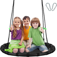 TBMLC 24 Inch Diameter Round Black Saucer Swing/Tree Swing Armrest - 40 inch diameter / Black