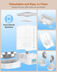 HoneyGuaridan Automatic Cat Feeder for Two,3.5L Cat Food Dispenser with Stainless Steel Bowl,Timed Feeder Programmable 1-6 Meals Control, Dual Power Supply,Desiccant Bag,10s Meal Call
