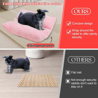 15.7" x 14" Bunny Bed for Rabbit Cage, Thickened & Soft – Daily Care for Small Pets - Pink / 13 x 14In - image 2