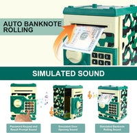 Pup Go ATM Piggy Bank for Kids, Password Electronic Kids Safe - Camo Green - image 2