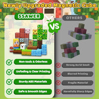 SSAWER 48 piece magnetic blocks travel set with colorful building cubes - view 37