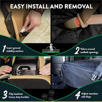 Plush Paws Products Premium Bucket Car Seat Protector | Diamond Stitching | Washable & Waterproof Front Seat Dog Cover Car, Truck, & SUV | Nonslip, Tear Resistant Pet Passenger Seat Cover | Tan