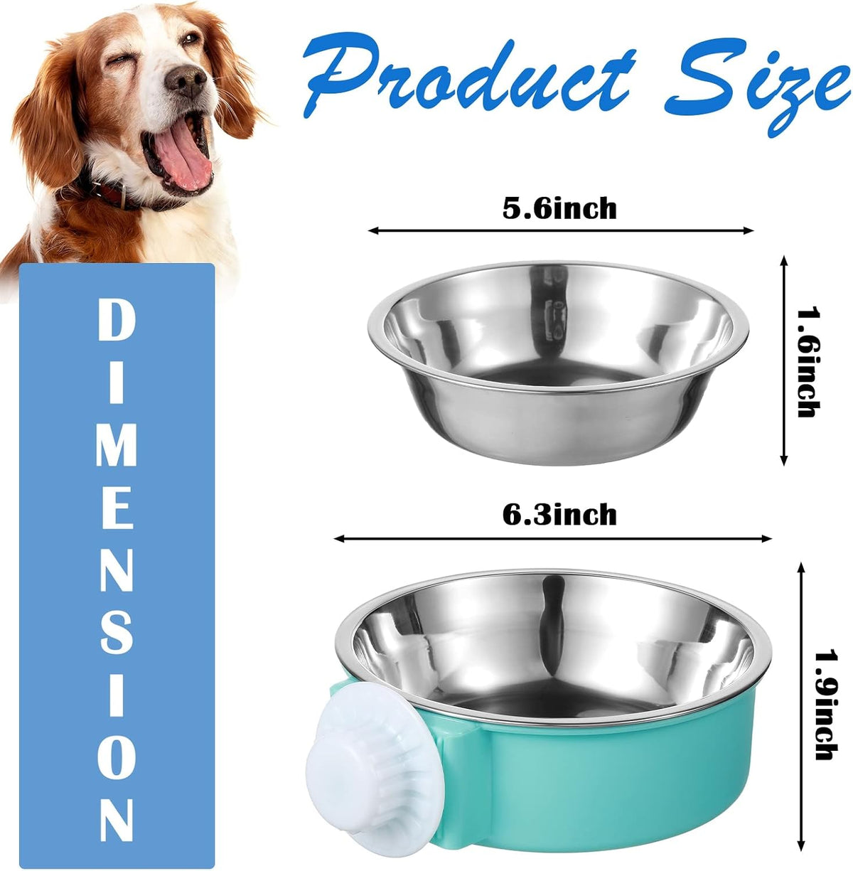 24 Pcs Crate Bowls for Dog Rabbit Ferret, Hanging Feeders - Bright / 12 - image 2