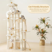 Heybly Heavy Duty Cat Tree with Large Base for Large Indoor Cats - Beige / XL - image 2