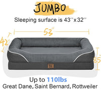 Washable Orthopedic Large Dog Bed - Removable Orthopedic Dog Beds XL with Bolster for Extra Large Dogs with Washable Cover and Non-Slip Bottom