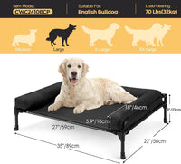 Veehoo Outdoor Elevated Dog Bed-Cooling Raised Dog Cot for Large - Black / 35.0"L x22.0"W x 11.0"Th - image 2