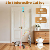 2-in-1 Interactive Laser Pointer Cat Toy & Flying Bird Wand - image 2