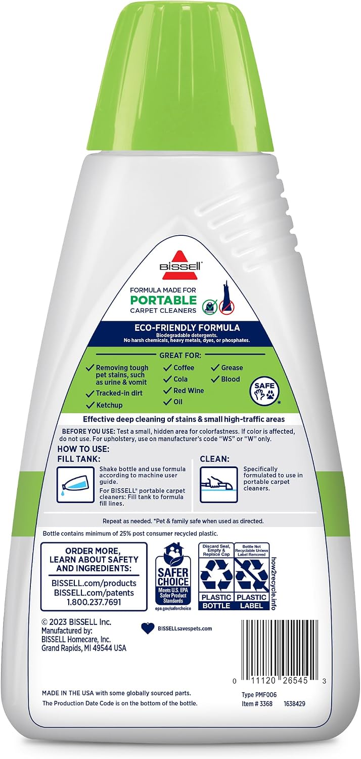 Bissell 74R7 Pet Stain & Odor Portable Machine Formula, Fl Oz - 32 Fl Oz (Pack of 1) / Simply Plant Based Formula - image 3
