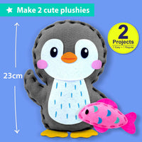 KRAFUN Beginner Sewing Kit, Sew Kitten & Mouse, Pre-Cut Felt - Penguin - image 3