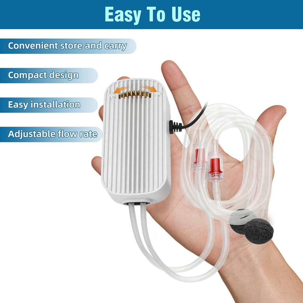 Quiet Aquarium Air Pump 3W Fish Tank Oxygen Aerator Pump with Air - 5W - image 3