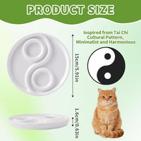 Ceramic Cat Slow Feeder,Shallow and Wide Opening Dish for Whisker Friendly – Essentials for Cats - Tai Chi Maze - image 2