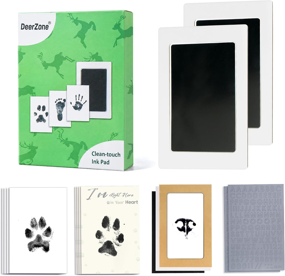 Inkless Paw Print Kit, Dog Paw Print Kit, Dog Nose Print Kit - Black / Small-Medium 2 Pack