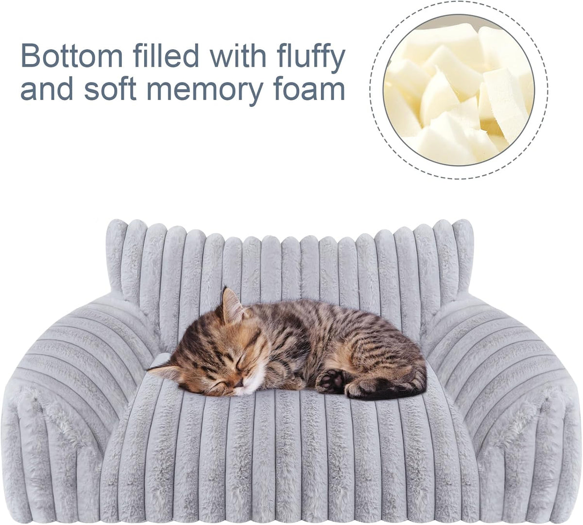 Cute Dog Couch for Medium Large Dogs, Dog Cat Couch Sofa - Small(24x18x10") / Grey - image 3
