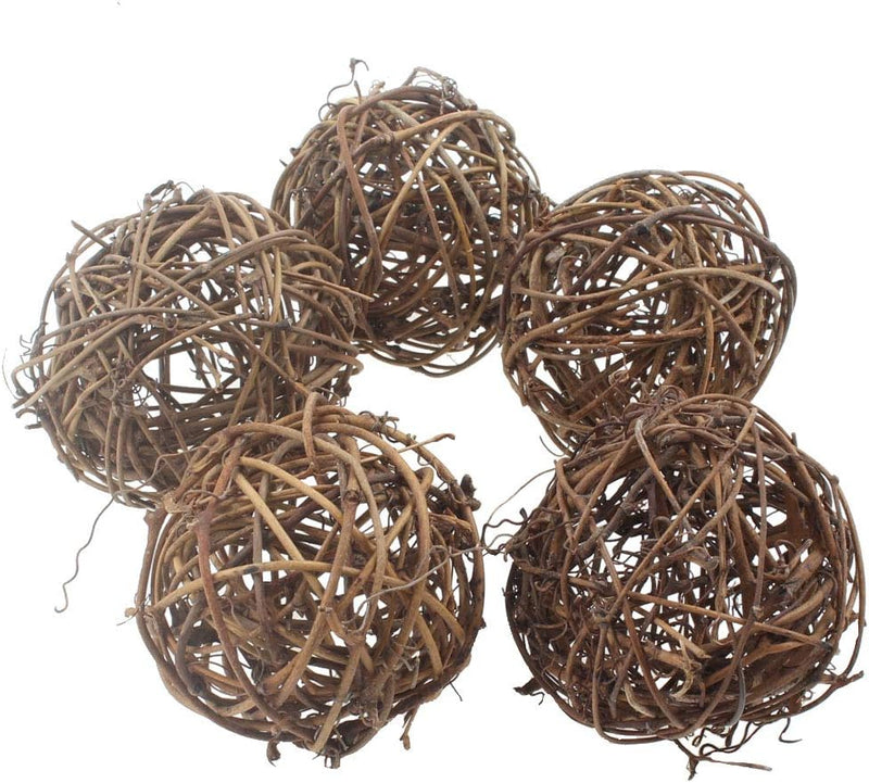 emours Willow Branch Rattan Ball Chew Toys for Small Animals Rabbits