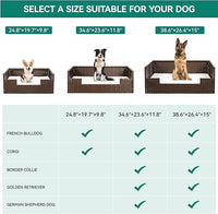 YITAHOME Rattan Dog Sofa Bed with Cushion,Wicker Pet Bed Sofa Couch Indoor Outdoor Water Unaffected for Large Medium Small Dogs Cats (24.8''L*19.7''W*9.8'',Beige)
