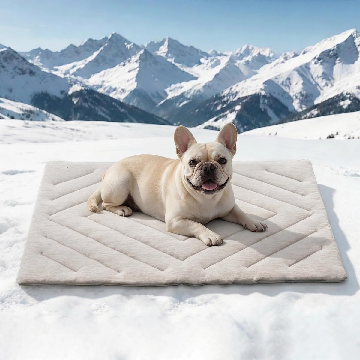 Dog Cooling Mat Self Coolings Foldable Cooling Pad for Dog in Summer - Rectangle,Gray / Medium-36"L x 23"W