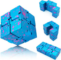 DOLASEV silver metal infinity cube fidget toy made of zinc alloy