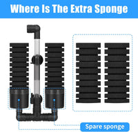 AQUANEAT Aquarium Air Powered Sponge Filter with Ceramic Media Balls - Large - image 3