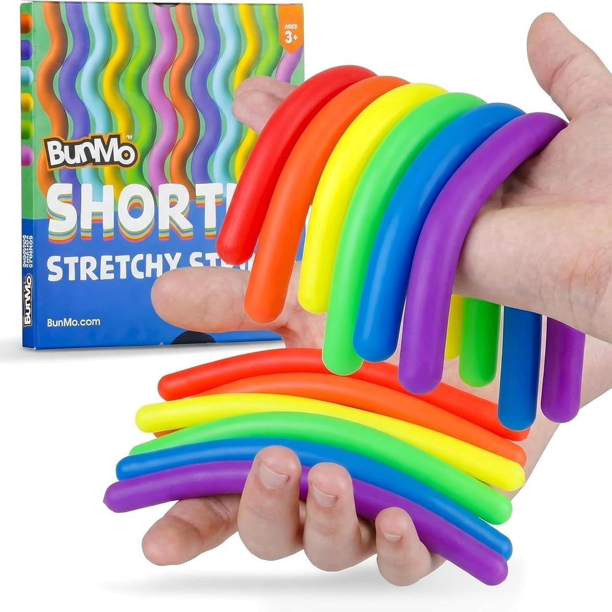 BUNMO Stretchy Strings, Stimulating & Fun Fidget Toys for Kids - Mini Smooth - 12 Pack