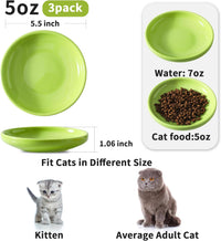 3 PCS Ceramic Cat Bowls, Small Dog Dish - Green - image 2