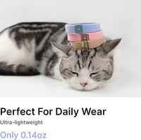 Safety Cat Collar - U.S. IDA Gold Awarding Design, Stretch Elastic Quick Release, Non Breakaway - Light Weight for Kitten, Neck Fit 5.9'-11.8' for All Small Large Cat,S(Cocoa)