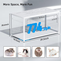 BUCATSTATE Hamster Cage 2.0, Large Hamster Enclosure – Essentials for Small Pets - 39.3"L x 19.7"W x 20.6"H / White - image 2