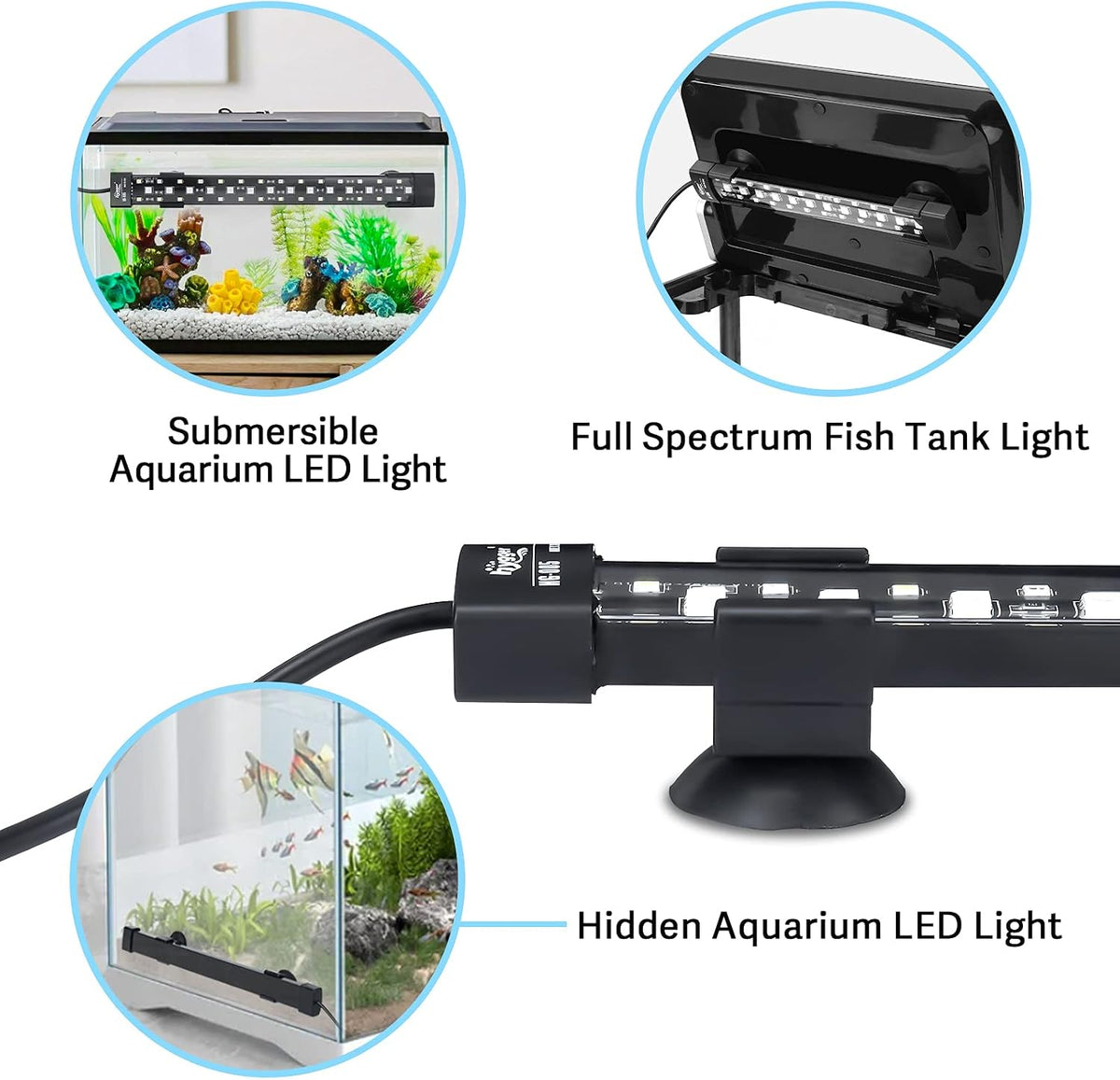 hygger 24/7 Mode Submersible Aquarium LED Light - 19.9in 12W - image 4