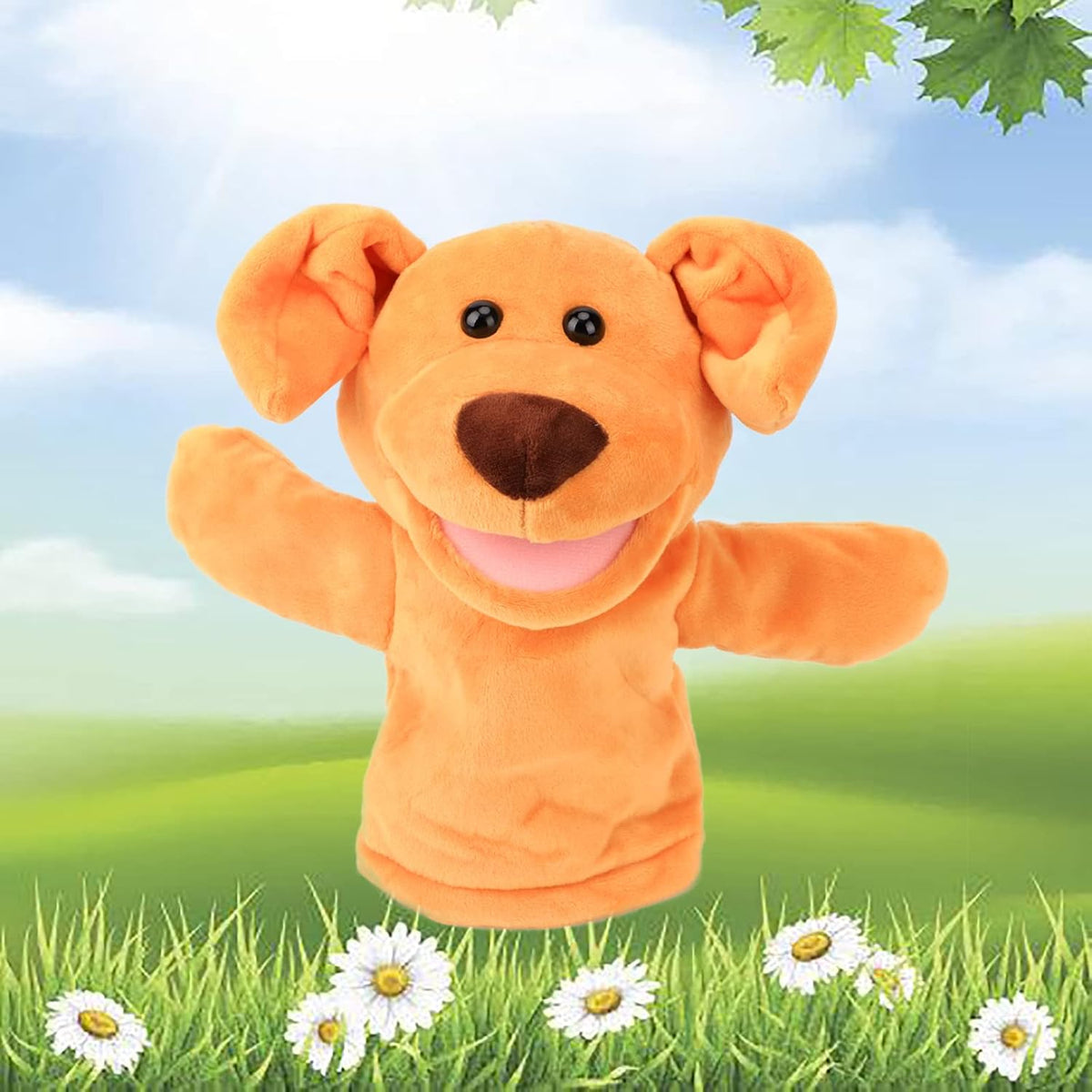 Easfan 12.5 inch plush puppy hand puppet with movable mouth and soft fur - view 7