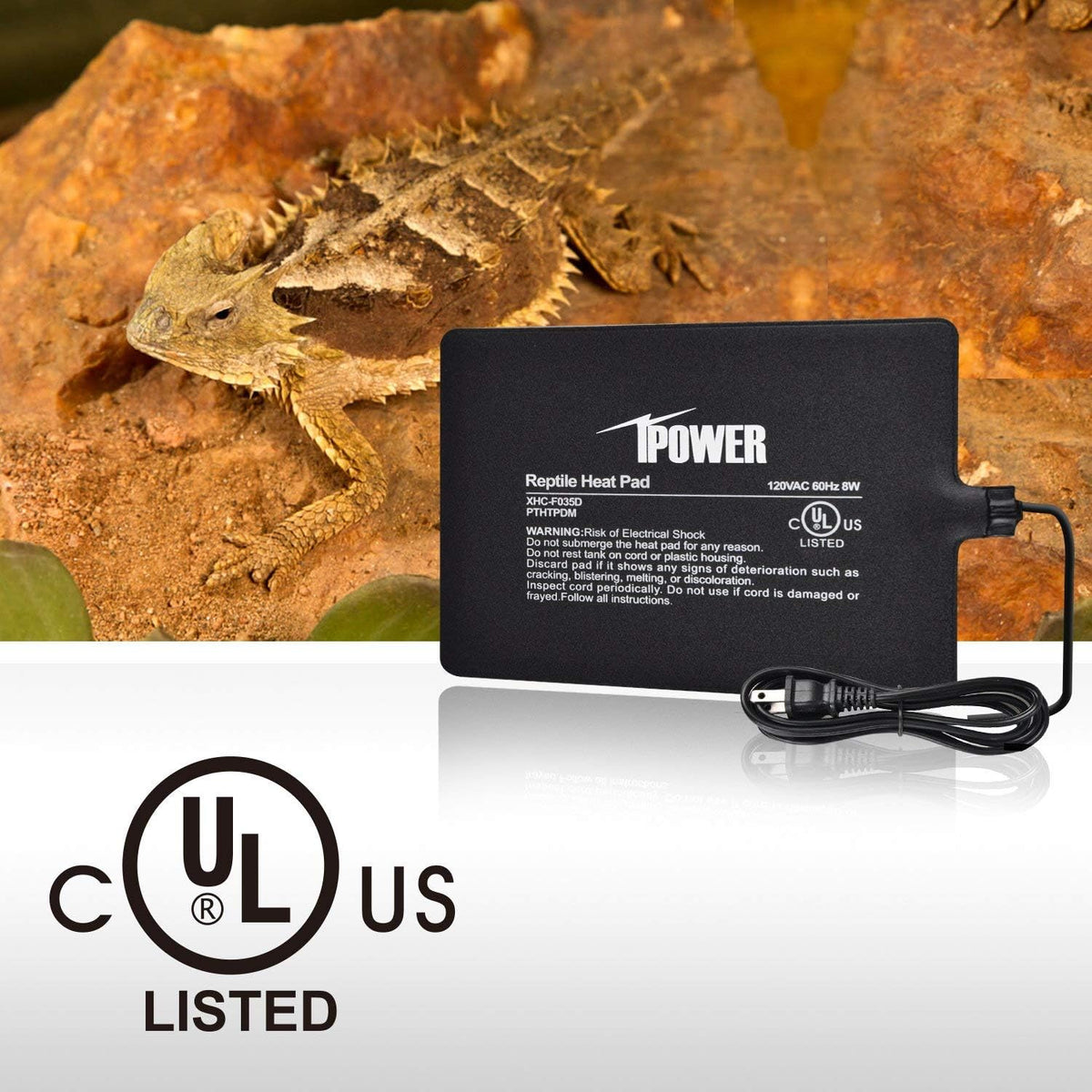 iPower 4 by 7-Inch Reptile Heating Pad Under Tank Terrarium Heater - Black-1 Pack / 6" X 8" / Heat Pad - image 2