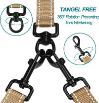 Double Dog Leash, No Tangle Dual Leash - Light Khaki - image 2