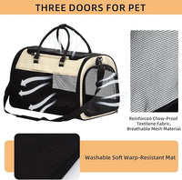PET MARVEL Cat Carrier Soft Sided Large for Pet Dogs up to 25 Lbs, Airline Approved Mesh Pet Travel Bag, Breathable Bite-Resistant Fabric with Removable Washable Mat