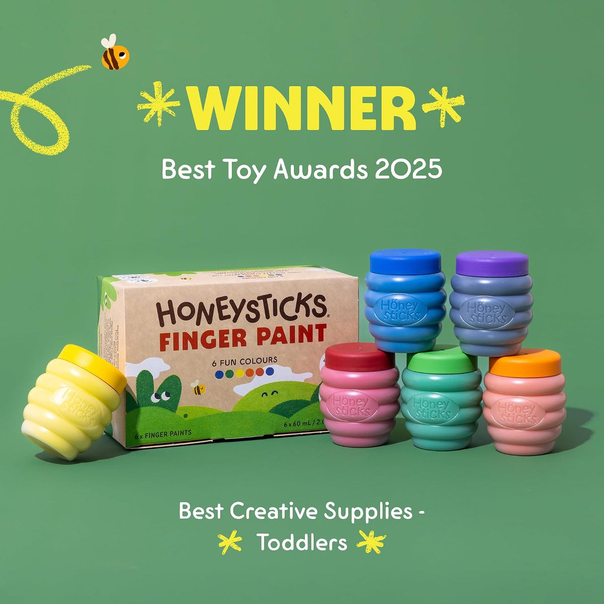 Honeysticks Non Toxic Finger Paint, Washable from Skin - image 3