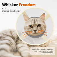 Cat Cone Collar Soft- Adjustable Comfortable Air Mesh Recovery Cone After Surgery to Stop Licking and Scratch, Alternative to Plastic Elizabethan Collar for Cat, Whiskers Freedom (Grey, S)
