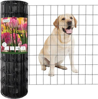 Black PVC Coated Welded Wire Fence 24 Inch x 50 Foot, 2 Inch x 3 Inch 16GA, Garden Border Fencing Roll Vinyl Coating Metal Wire Mesh for Yard Vegetable Plant Protection Poultry Netting