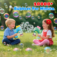 EagleStone 2 Packs Automatic Bubble Machine Guns with 4 Bottles - Blue,green - image 2