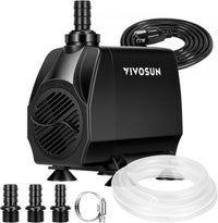 VIVOSUN 660GPH Submersible Fountain Water Pump for Pond - 8"×6"-1050