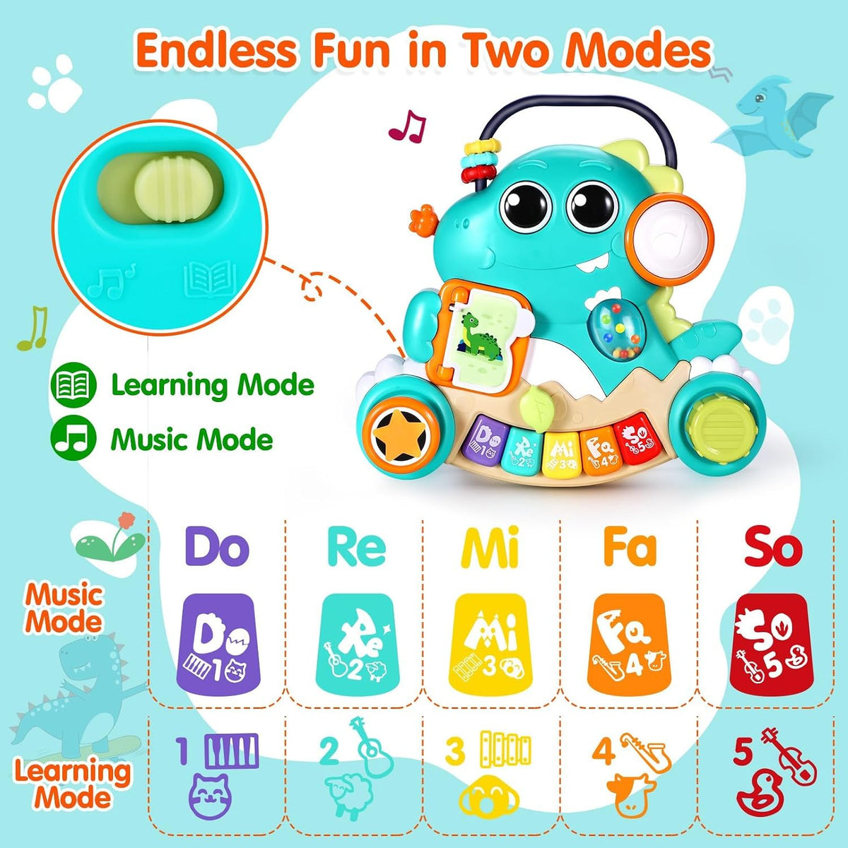 Baby Piano Toys 6-12 Months - Dinosaur - image 4
